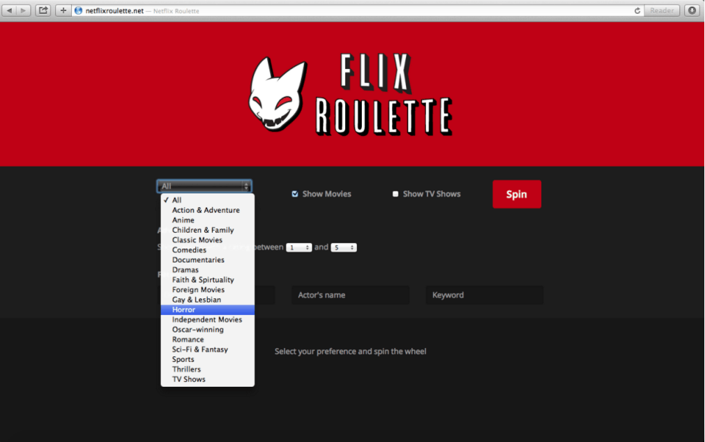 使用 Flix Roulette 扩展 - Netflix 窍门